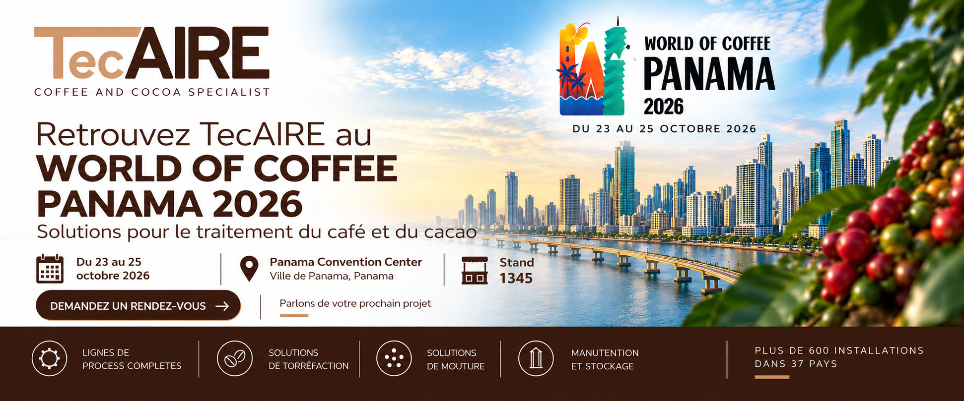 World of Coffee Panama 2026 TecAIRE Stand 1345